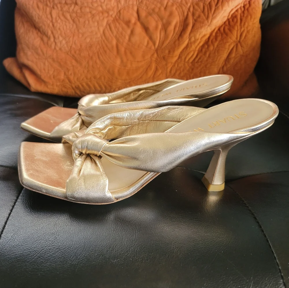 Stuart Weitzman Metallic Slides - Picture 5 of 10